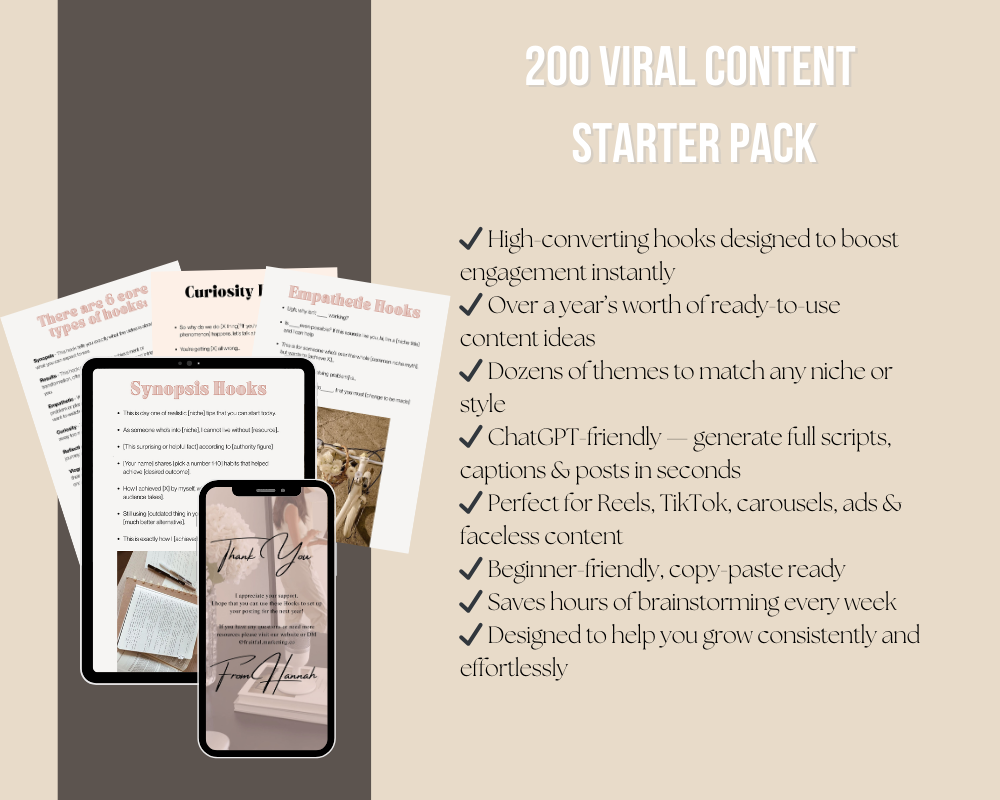 200 Viral Hooks for Instagram & TikTok